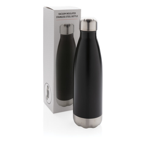 Vakuumisolierte Stainless Steel Flasche schwarz bedrucken, Art.-Nr. P436.491