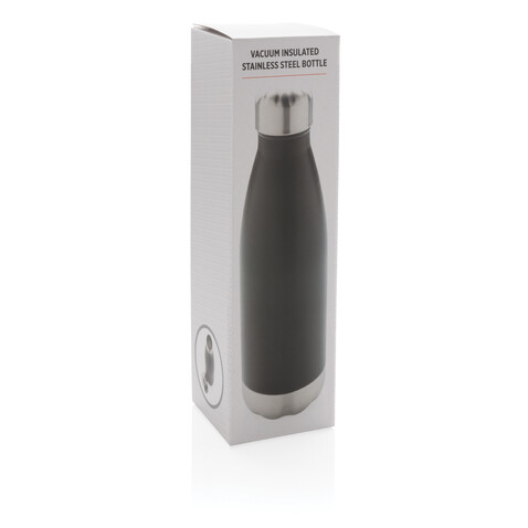 Vakuumisolierte Stainless Steel Flasche schwarz bedrucken, Art.-Nr. P436.491