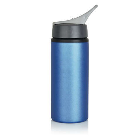 Aluminium Sportflasche blau, anthrazit bedrucken, Art.-Nr. P436.565