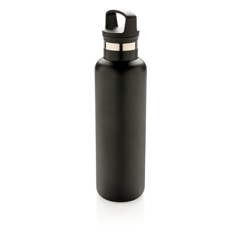 Auslaufsichere Vakuumflasche schwarz bedrucken, Art.-Nr. P436.661