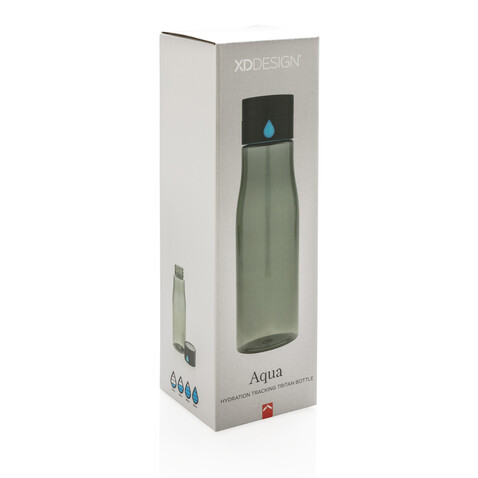 Aqua Hydration-Flasche schwarz bedrucken, Art.-Nr. P436.891