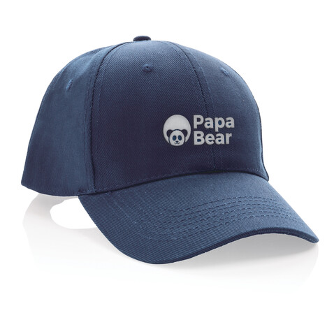 Impact 6 Panel Kappe aus 280gr rCotton mit AWARE™ Tracer navy blau bedrucken, Art.-Nr. P453.309