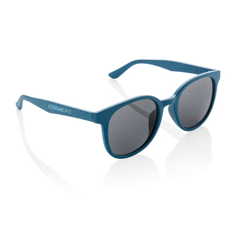 Weizenstroh Sonnenbrille blau bedrucken, Art.-Nr. P453.915