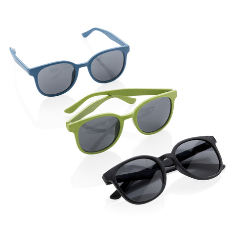 Weizenstroh Sonnenbrille blau bedrucken, Art.-Nr. P453.915