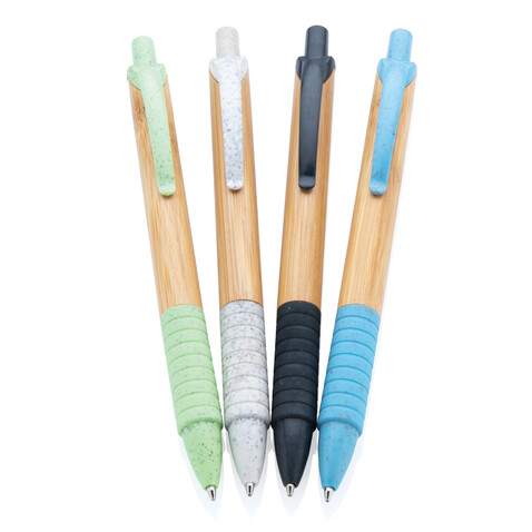 Bambus &amp; Weizenstroh Stift schwarz bedrucken, Art.-Nr. P610.531