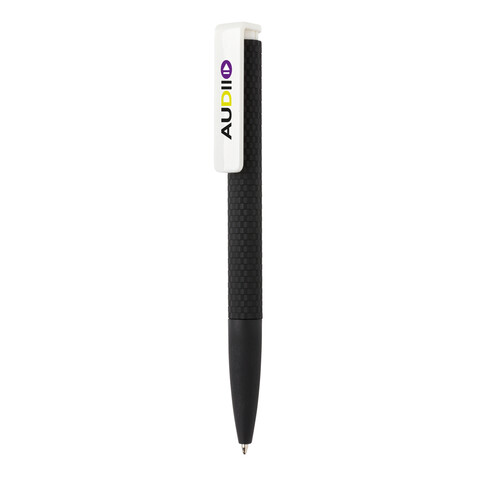 X7 Stift mit Smooth-Touch schwarz, weiß bedrucken, Art.-Nr. P610.631