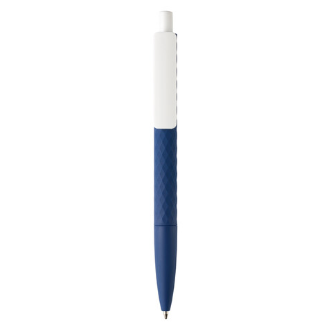 X3-Stift mit Smooth-Touch navy blau, weiß bedrucken, Art.-Nr. P610.969