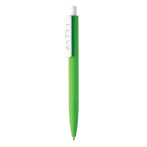 X3-Stift mit Smooth-Touch grün, weiß bedrucken, Art.-Nr. P610.967