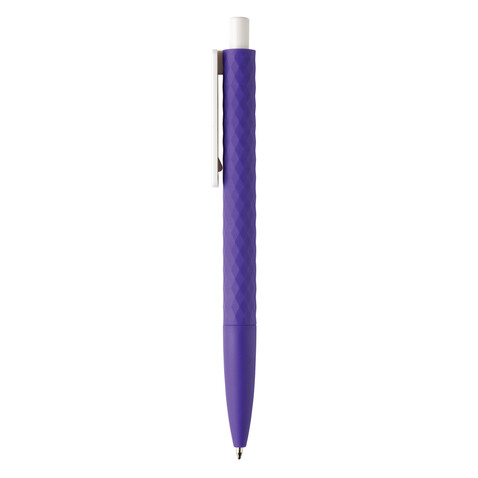 X3-Stift mit Smooth-Touch lila, weiß bedrucken, Art.-Nr. P610.966