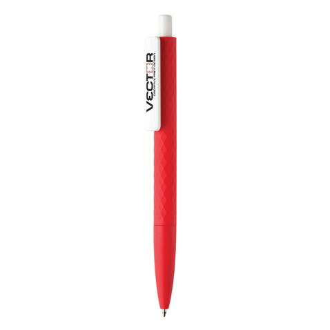 X3-Stift mit Smooth-Touch rot, weiß bedrucken, Art.-Nr. P610.964