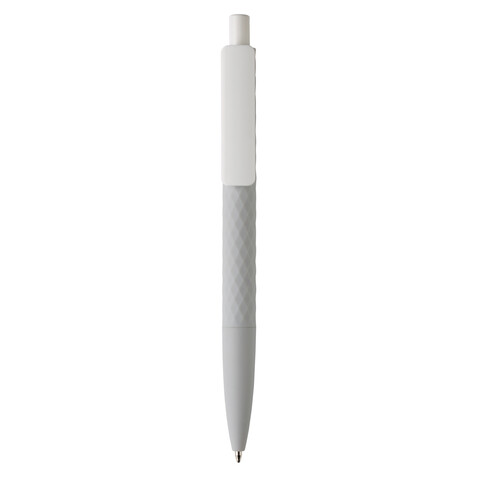 X3-Stift mit Smooth-Touch grau, weiß bedrucken, Art.-Nr. P610.962