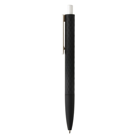 X3-Stift mit Smooth-Touch schwarz, weiß bedrucken, Art.-Nr. P610.961