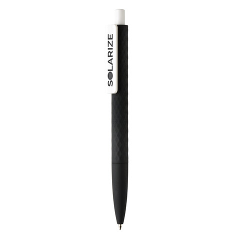 X3-Stift mit Smooth-Touch schwarz, weiß bedrucken, Art.-Nr. P610.961