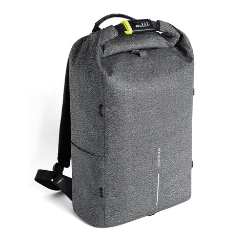 Urban schnitthemmender Anti-Diebstahl-Rucksack grau bedrucken, Art.-Nr. P705.642