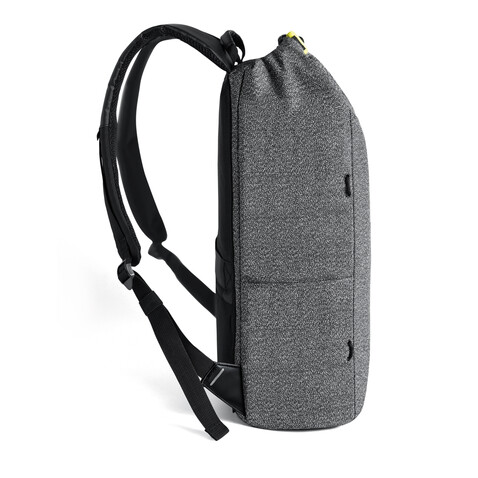 Urban schnitthemmender Anti-Diebstahl-Rucksack grau, schwarz bedrucken, Art.-Nr. P705.642