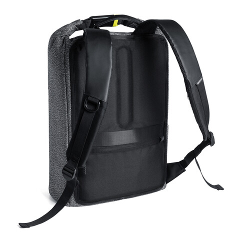 Urban schnitthemmender Anti-Diebstahl-Rucksack grau, schwarz bedrucken, Art.-Nr. P705.642