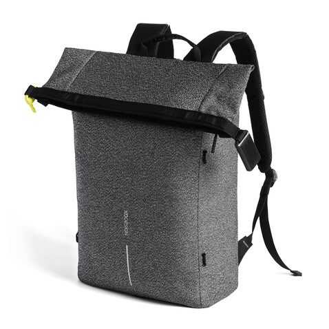 Urban schnitthemmender Anti-Diebstahl-Rucksack grau bedrucken, Art.-Nr. P705.642