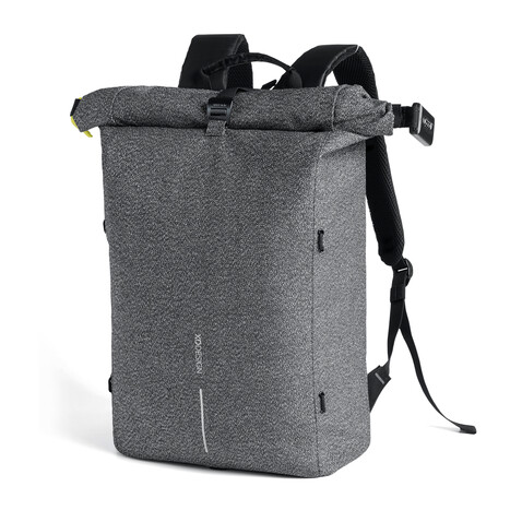 Urban schnitthemmender Anti-Diebstahl-Rucksack grau, schwarz bedrucken, Art.-Nr. P705.642