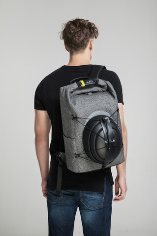 Urban schnitthemmender Anti-Diebstahl-Rucksack grau, schwarz bedrucken, Art.-Nr. P705.642