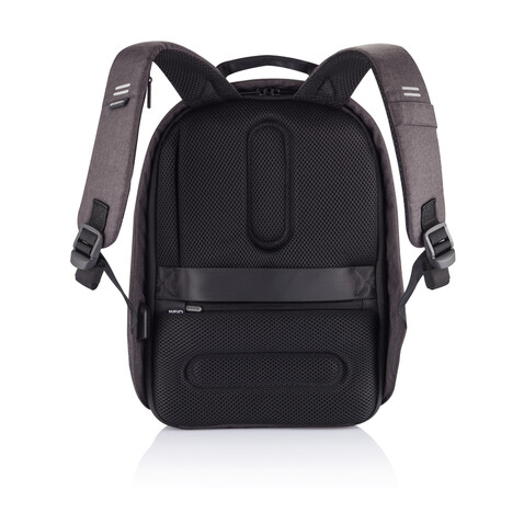 Bobby Hero Small Anti-Diebstahl-Rucksack schwarz, grau bedrucken, Art.-Nr. P705.701