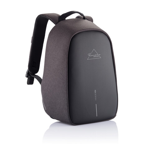 Bobby Hero Small Anti-Diebstahl-Rucksack schwarz, grau bedrucken, Art.-Nr. P705.701