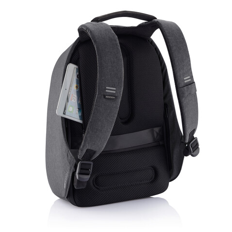 Bobby Hero XL Anti-Diebstahl-Rucksack schwarz, grau bedrucken, Art.-Nr. P705.711