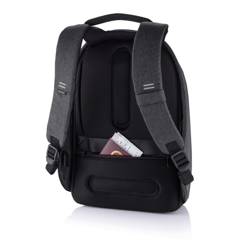 Bobby Hero XL Anti-Diebstahl-Rucksack schwarz, grau bedrucken, Art.-Nr. P705.711