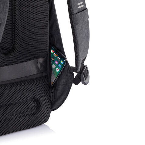 Bobby Hero XL Anti-Diebstahl-Rucksack schwarz, grau bedrucken, Art.-Nr. P705.711
