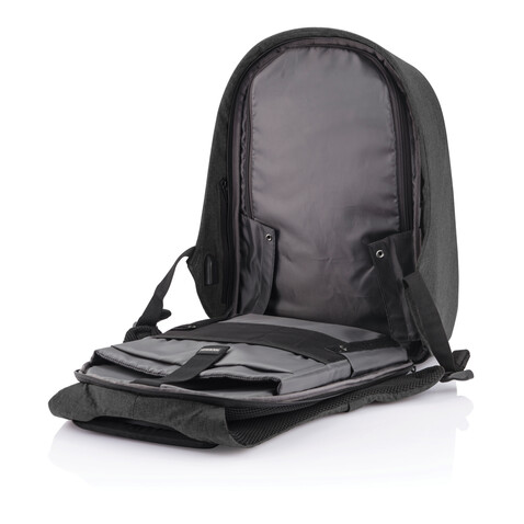 Bobby Hero XL Anti-Diebstahl-Rucksack schwarz, grau bedrucken, Art.-Nr. P705.711