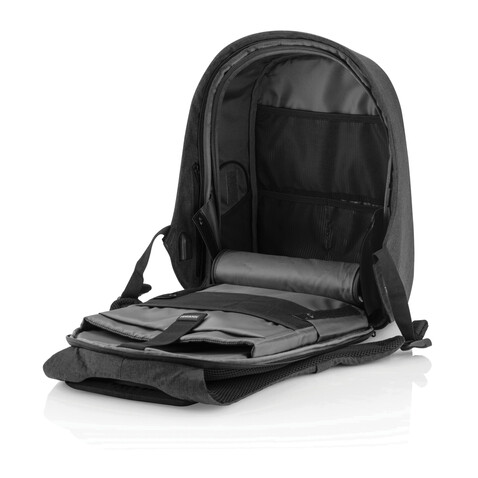 Bobby Hero XL Anti-Diebstahl-Rucksack schwarz, grau bedrucken, Art.-Nr. P705.711