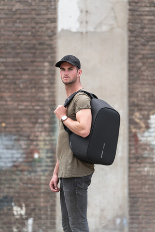 Bobby Hero XL Anti-Diebstahl-Rucksack schwarz, grau bedrucken, Art.-Nr. P705.711