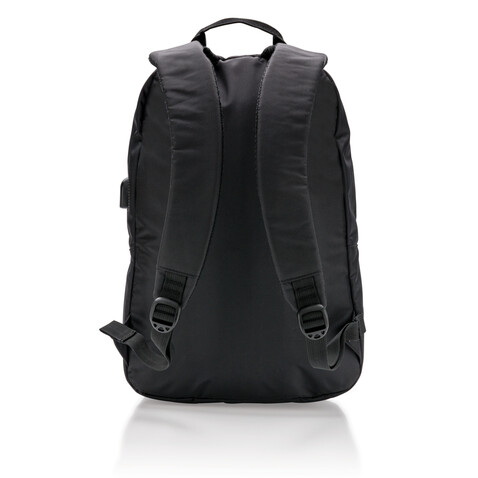 Power USB Laptop-Rucksack schwarz bedrucken, Art.-Nr. P732.061