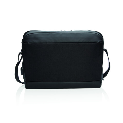 Madrid RFID USB 15.6&quot; Laptoptasche, PVC-frei schwarz, schwarz bedrucken, Art.-Nr. P732.361