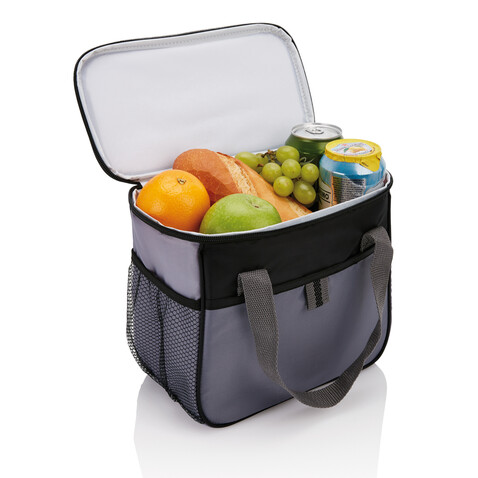 Basic Kühltasche schwarz, grau bedrucken, Art.-Nr. P733.031