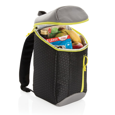 Kühlrucksack 10L schwarz, limone bedrucken, Art.-Nr. P733.071