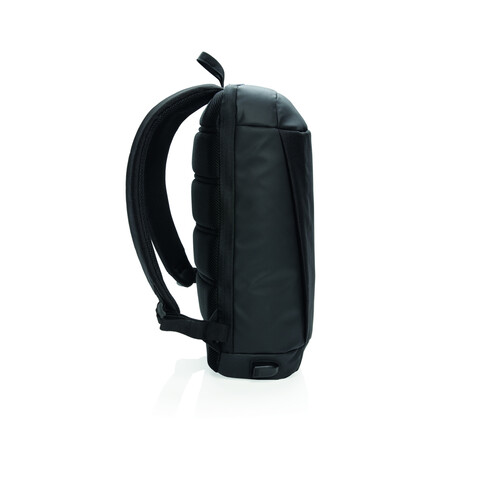 Madrid Anti-Diebstahl RFID USB Laptop-Rucksack schwarz, schwarz bedrucken, Art.-Nr. P762.511