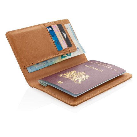 Kork RFID Passport-Cover braun bedrucken, Art.-Nr. P820.459