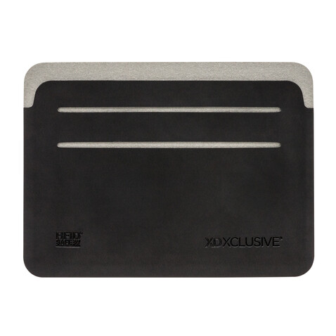 Quebec RFID Kartenhalter schwarz, grau bedrucken, Art.-Nr. P820.671