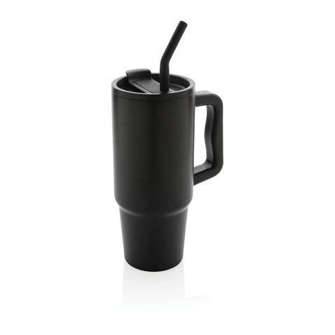 Embrace Deluxe Becher aus RCS recyceltem Edelstahl 900ml schwarz bedrucken, Art.-Nr. P437.3001
