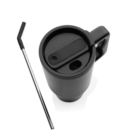 Embrace Deluxe Becher aus RCS recyceltem Edelstahl 900ml schwarz bedrucken, Art.-Nr. P437.3001