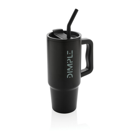 Embrace Deluxe Becher aus RCS recyceltem Edelstahl 900ml schwarz bedrucken, Art.-Nr. P437.3001