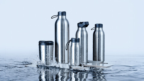 Avira Ara RCS Re-Steel Fliptop Wasserflasche 500ml silber bedrucken, Art.-Nr. P438.082