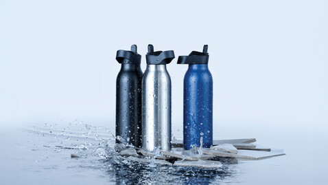 Avira Ara RCS Re-Steel Fliptop Wasserflasche 500ml schwarz bedrucken, Art.-Nr. P438.081