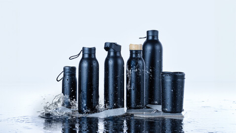 Avira Ara RCS Re-Steel Fliptop Wasserflasche 500ml schwarz bedrucken, Art.-Nr. P438.081