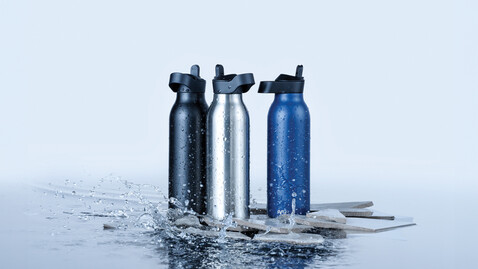 Avira Ara RCS Re-Steel Fliptop Wasserflasche 500ml navy blau bedrucken, Art.-Nr. P438.080