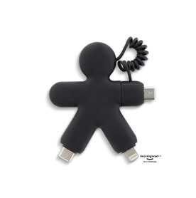 2064 | Xoopar Buddy Eco Charging Cable - Schwarz bedrucken, Art.-Nr. LT41000-N0002