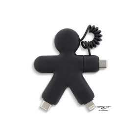 2064 | Xoopar Buddy Eco Charging Cable - Schwarz bedrucken, Art.-Nr. LT41000-N0002