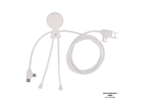 2089 | Xoopar Mr. Bio Long Power Delivery Cable with data transfer - Weiss bedrucken, Art.-Nr. LT41007-N0001