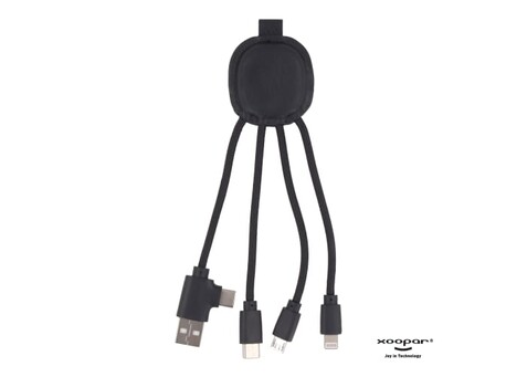 4000 | Xoopar Iné Smart Charging cable with NFC - Schwarz bedrucken, Art.-Nr. LT41013-N0002