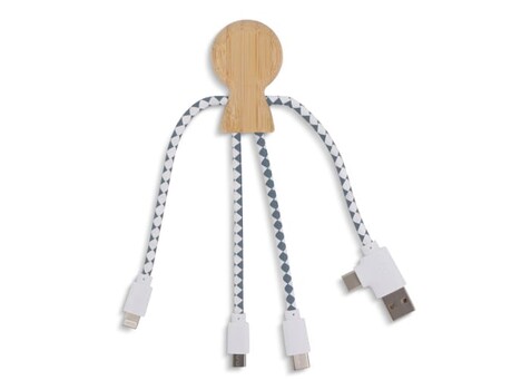 Xoopar Mr. Bio Bamboo Charging Cable - Natur bedrucken, Art.-Nr. LT41016-N0094